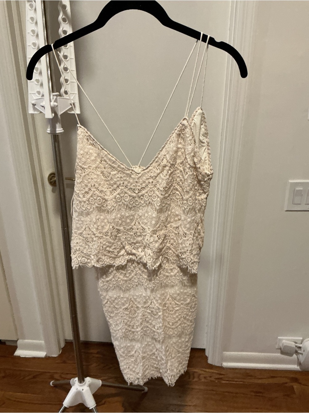 SAYLOR Lace Slip Dress in Cream
